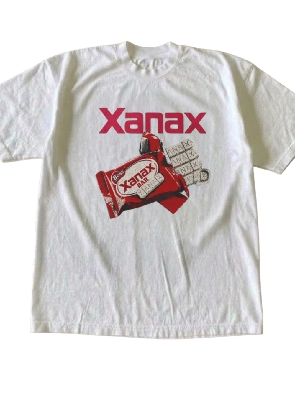 a.n.a White Graphic Tee - Red Logo